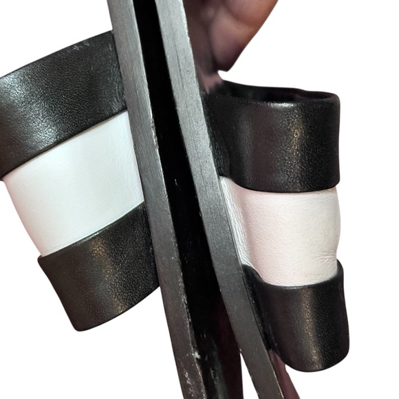 SENSO Leather Bec Sliders Dressy Monochrome Sandals Ebony Flats 37/7 - Picture 7 of 15